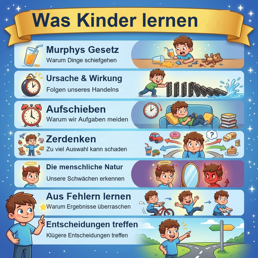 Echte Situationen, die Kinder kennen – verschüttete Milch, große Gefühle.