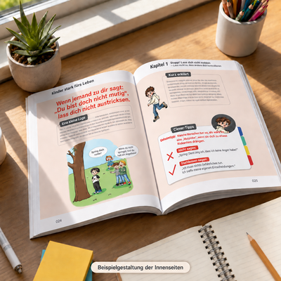 Illustrative deutsche Beispielgestaltung einer Comicbuchseite
